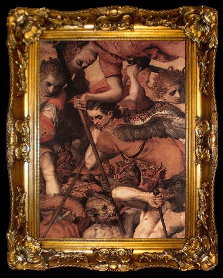 framed  FLORIS, Frans The Fall of the Rebellious Angels (detail) dg, ta009-2